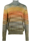 Missoni Abstract Striped Jumper In Green