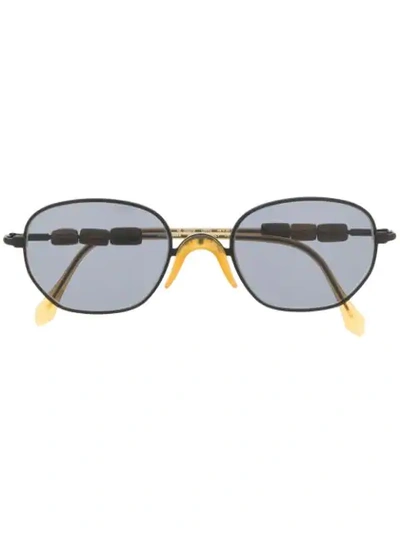 Pre-owned Missoni 1990s Round Frame Sunglasses In Black