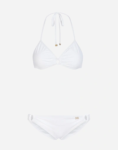 Dolce & Gabbana Solid-color Bikini In White
