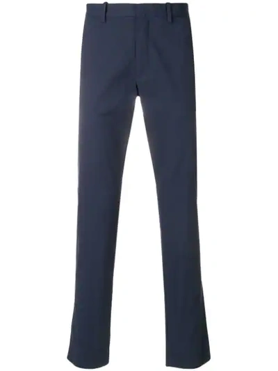Theory Jake Slim-fit Grid Glenn Wool Trousers In Clear Blue