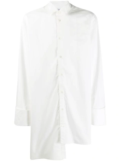 Loewe Asymmetric Bib-front Cotton Shirt In White