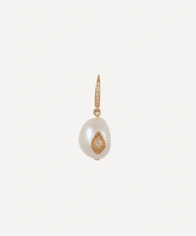 Pascale Monvoisin 9ct Gold Charlie N 1 Diamond And Pearl Drop Earring