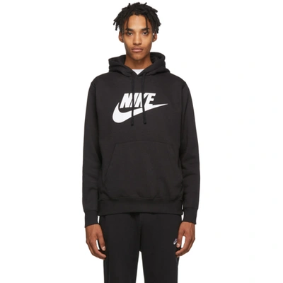 Nike Sportswear Club Logo-print Cotton-blend Jersey Hoodie In Black/white