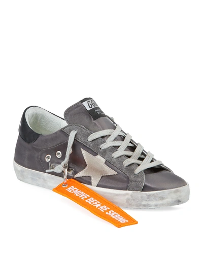Golden Goose Superstar Suede Lace-up Sneakers In Gray Pattern