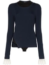 Chloé Lace-embellished Bodysuit Jumper In Blue