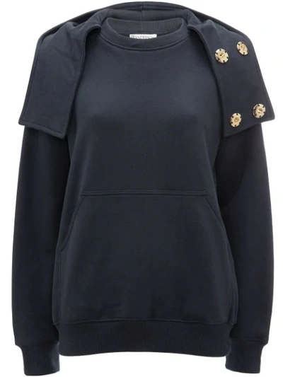 Jw Anderson Oversized Hood Sweatshirt In Blue