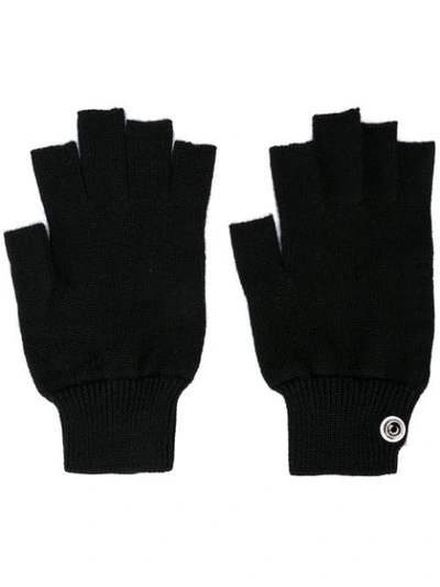 Rick Owens Fingerless Gloves In Black