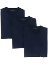 Prada Pack Of Three T-shirts In Blue