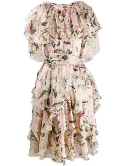 Dolce & Gabbana Short Ruffled Dress In Pink