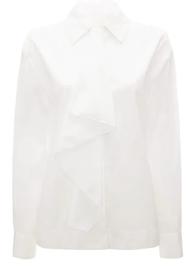 Jw Anderson Scarf Drape Shirt In White