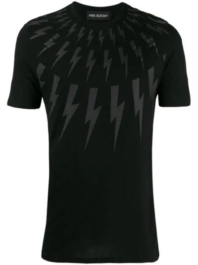 Neil Barrett Lightning Bolt T-shirt In Black