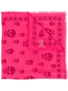 Alexander Mcqueen Skull Print Scarf In 5671 Fuxia