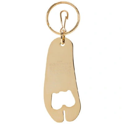 Maison Margiela Ssense Exclusive Gold Tabi Bottle Opener Keychain In 950 Gold