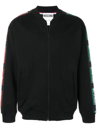 Moschino Track Jacket With Logo Taping In Black