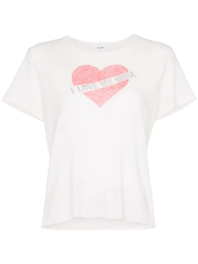 Re/done 'i Love My Mom' Heart Print T-shirt In White