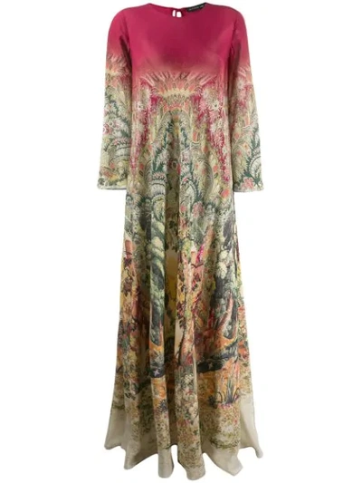 Etro Floral Print Maxi Dress In Pink