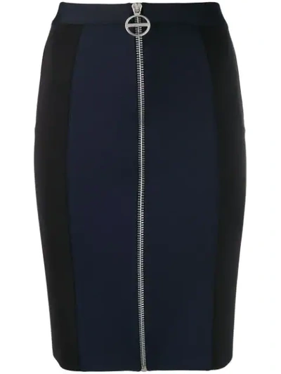 Givenchy Zip Front Panelled Mini Skirt In Blue
