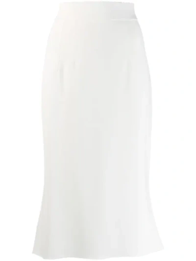 Dolce & Gabbana Scalloped Waistband Skirt In White