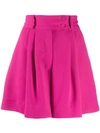 Styland High-waisted Pleated Shorts In Pink
