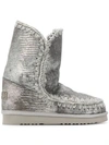 Mou Lined Interior Boots In Grey