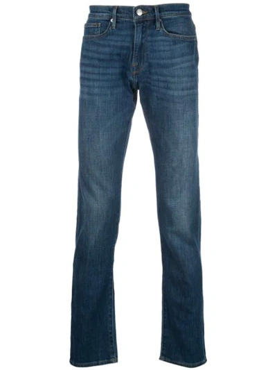 Frame Straight Leg Denim Jeans In Blue