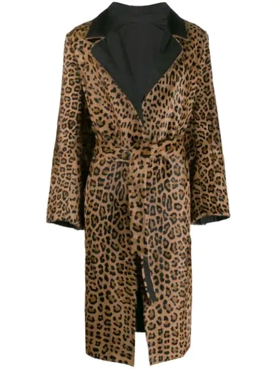 Simonetta Ravizza Leopard Print Coat In Brown