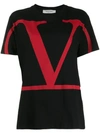 Valentino Vlogo Printed T-shirt In Black