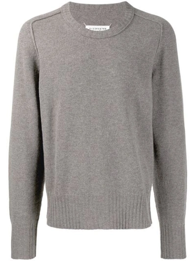 Maison Margiela Long-sleeve Fitted Sweater In Grey