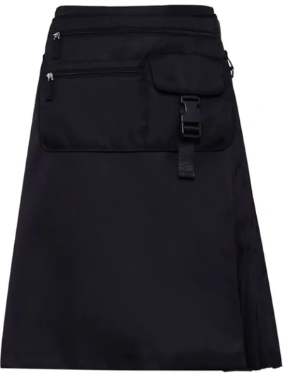 Prada Multi-pocket Belt Bag Skirt In Black