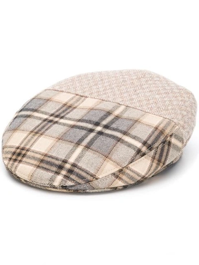 Etro Patchwork Flat Cap In Neutrals