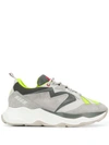 Msgm Chunky Mesh & Suede Sneakers In Grey
