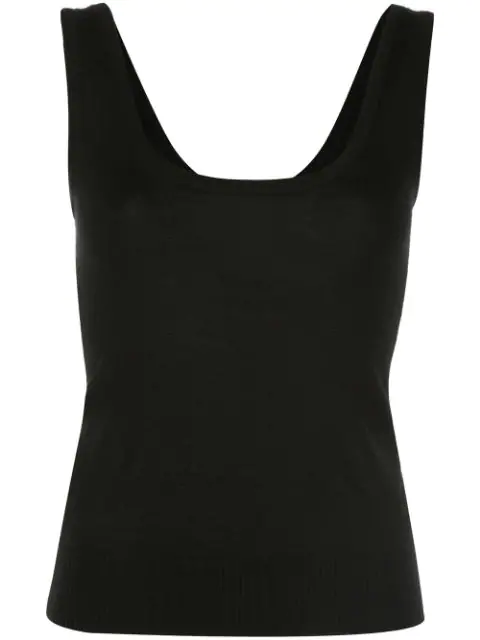 Sally Lapointe Sleeveless Knitted Top In Black | ModeSens