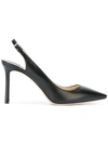 Jimmy Choo Erin 85 Black Kid Leather Sling-back Pumps