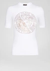 Versace Studded Medusa Motif T-shirt In White
