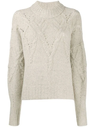 Isabel Marant Cable Knit Jumper In Neutrals