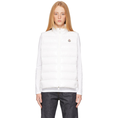 Moncler Logo-patch Sleeveless Padded Jacket In White