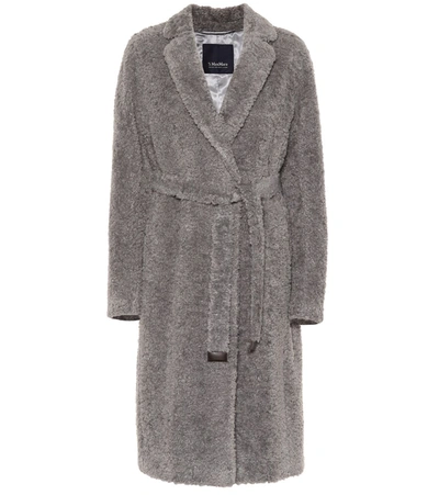 Max Mara Agiato Faux Fur Coat In Grey