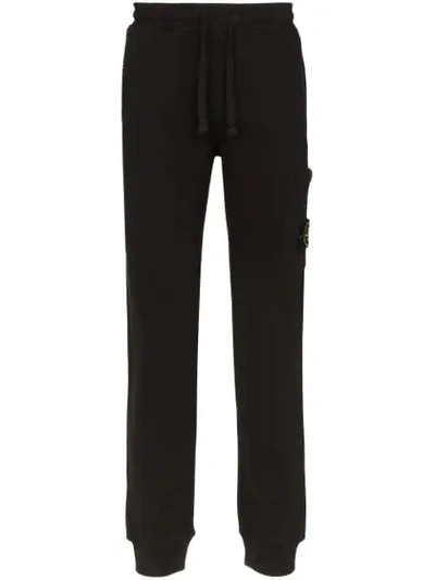Stone Island Logo Patch Track Pants In Black