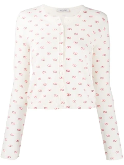 Valentino Vlogo Cardigan In White