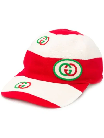 Gucci Gg Logo Baseball Cap In Red