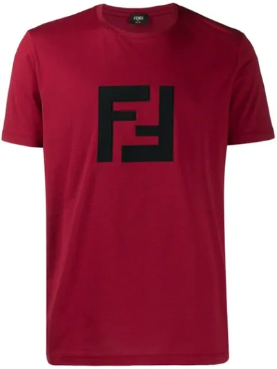 Fendi Ff Logo T-shirt In Red