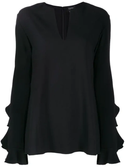 Giambattista Valli Ruffle Blouse In Black