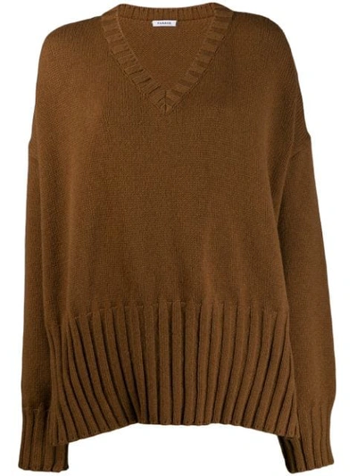 P.a.r.o.s.h Oversized Knitted Jumper In Brown