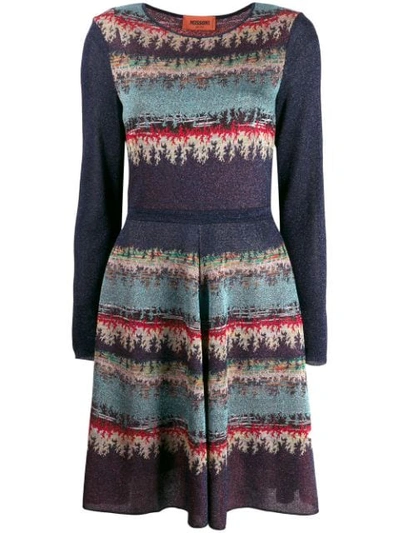 Missoni Abstract Pattern Midi Dress In Purple
