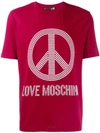Love Moschino Peace & Love T-shirt In Red