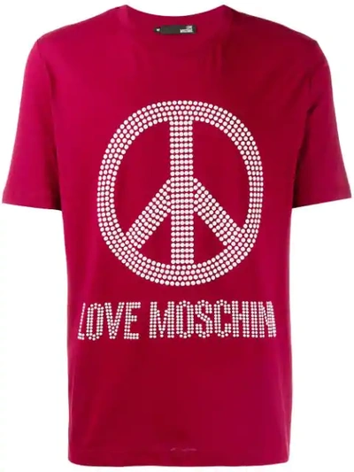 Love Moschino Peace & Love T-shirt In Red
