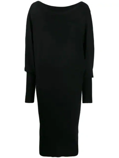 P.a.r.o.s.h Knitted Midi Dress In Black