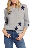 Rails Perci Intarsia Wool Blend Sweater In Light Grey Navy Stars