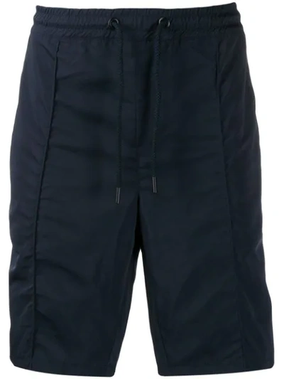 Karl Lagerfeld Seamed Track Shorts In Blue