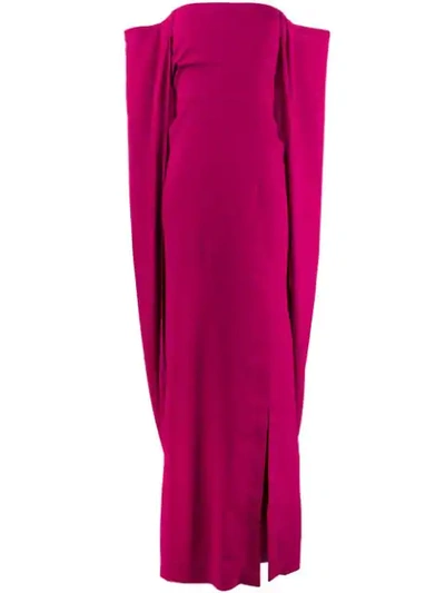 Tom Ford Off-the-shoulder Draped Gown In Rosa